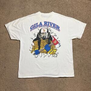 Vintage Honorary Firefighter GILA RIVER Fire Department Sz‎ XL T Shirt Gray
